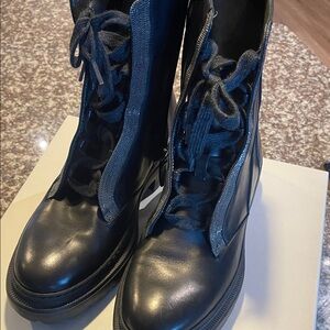 Brunello Cucinelli Black Lace Up Boots